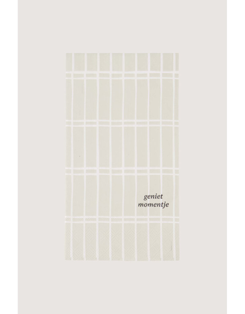 Zusss Servetten met rechthoek ruit 'Genietmomentje' - 15 st