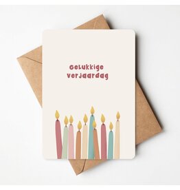 Buro Allure Wenskaart - Gelukkige verjaardag - kaarsjes