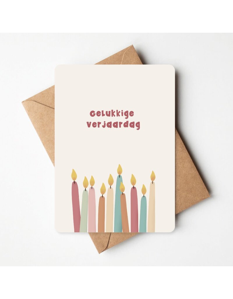 Buro Allure Wenskaart - Gelukkige verjaardag - kaarsjes