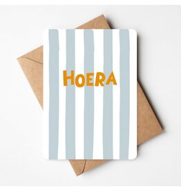 Buro Allure Wenskaart - Hoera - streepjes