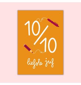 Dujojo Wenskaart - 10/10 liefste juf