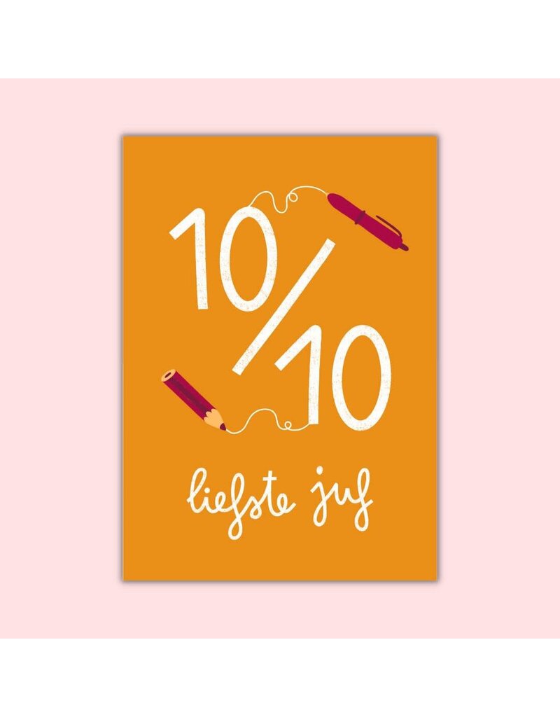 Dujojo Wenskaart - 10/10 liefste juf