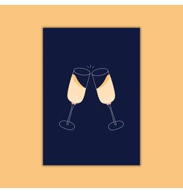Dujojo Wenskaart - Toost met champagne