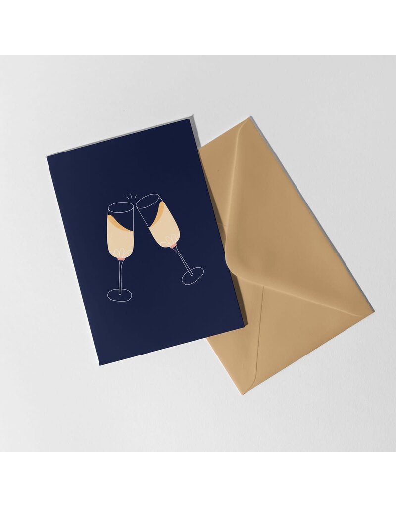 Dujojo Wenskaart - Toost met champagne
