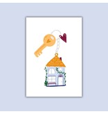 Dujojo Wenskaart - Huisje aan sleutelhanger