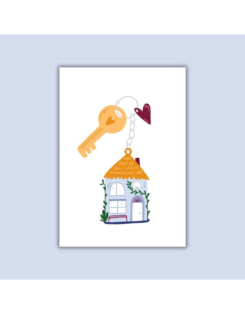 Dujojo Wenskaart - Huisje aan sleutelhanger