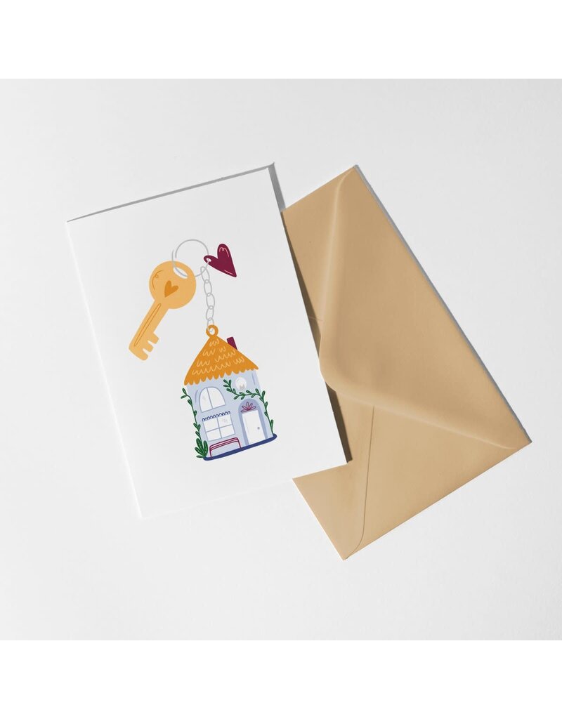 Dujojo Wenskaart - Huisje aan sleutelhanger