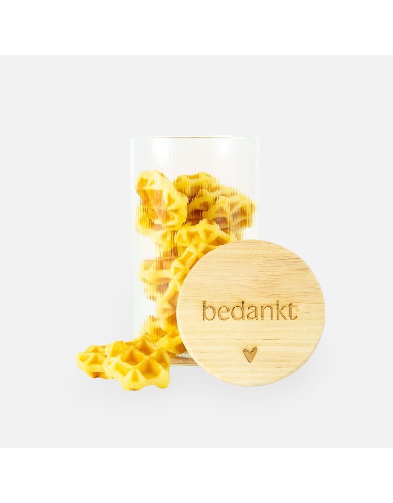 Amato Gifts Glazen voorraadpot 'Bedankt' (zonder koekjes :-))