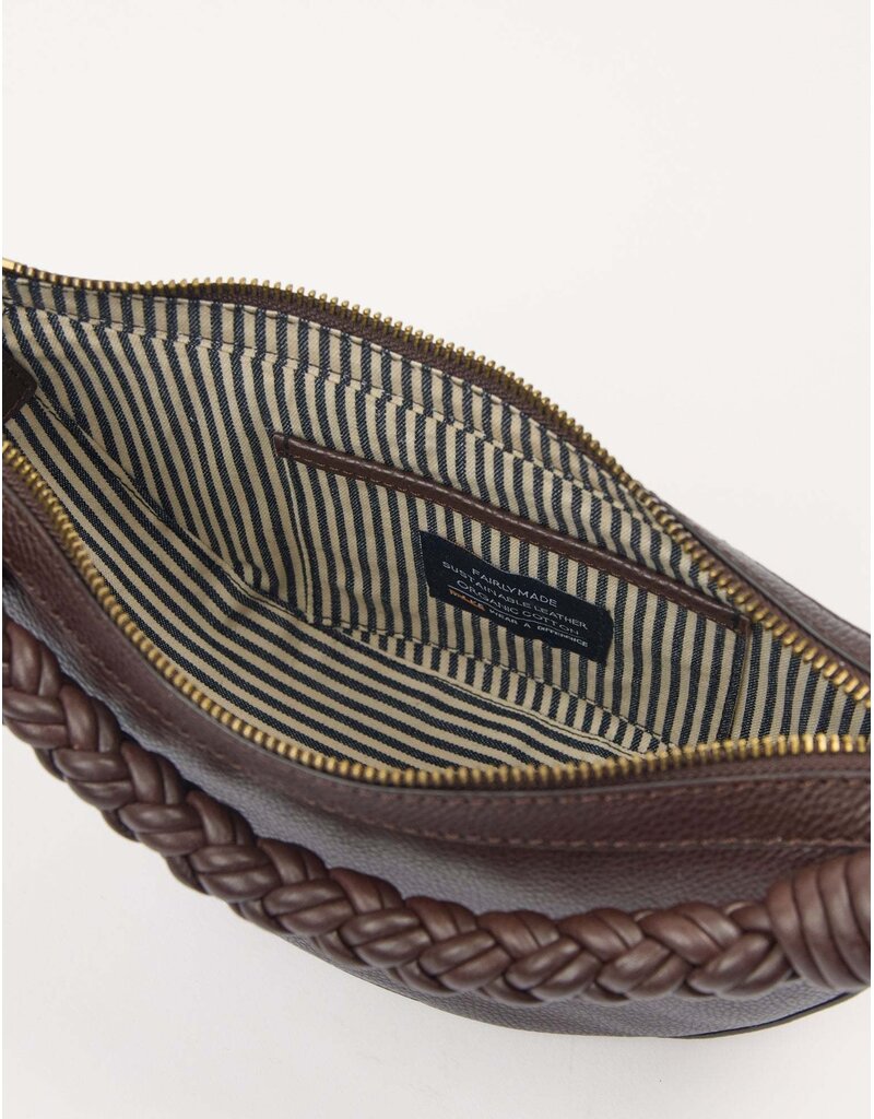 O MY BAG Leo Mini Twisted Handle - Chocolate Soft Grain Leather