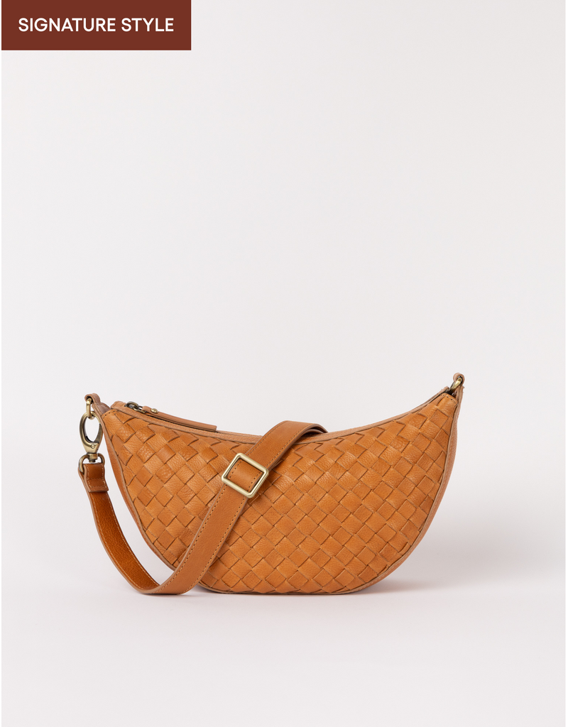 O MY BAG Leo Midi - Wild Oak Woven Soft Grain Leather