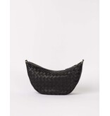 O MY BAG Leo Midi - Black Woven Soft Grain Leather