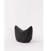O MY BAG Leo Midi - Black Woven Soft Grain Leather
