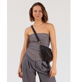 O MY BAG Leo Midi - Black Woven Soft Grain Leather