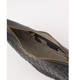 O MY BAG Leo Midi - Black Woven Soft Grain Leather