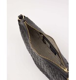 O MY BAG Leo Midi - Black Woven Soft Grain Leather
