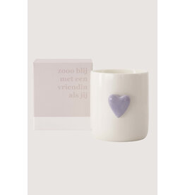 Zusss Geurkaars  met lila hart in doosje 'zooo blij met een vriendin als jij'