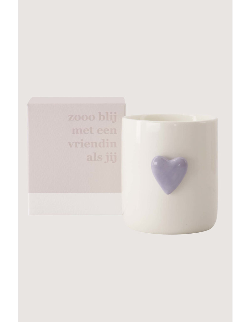 Zusss Geurkaars  met lila hart in doosje 'zooo blij met een vriendin als jij'
