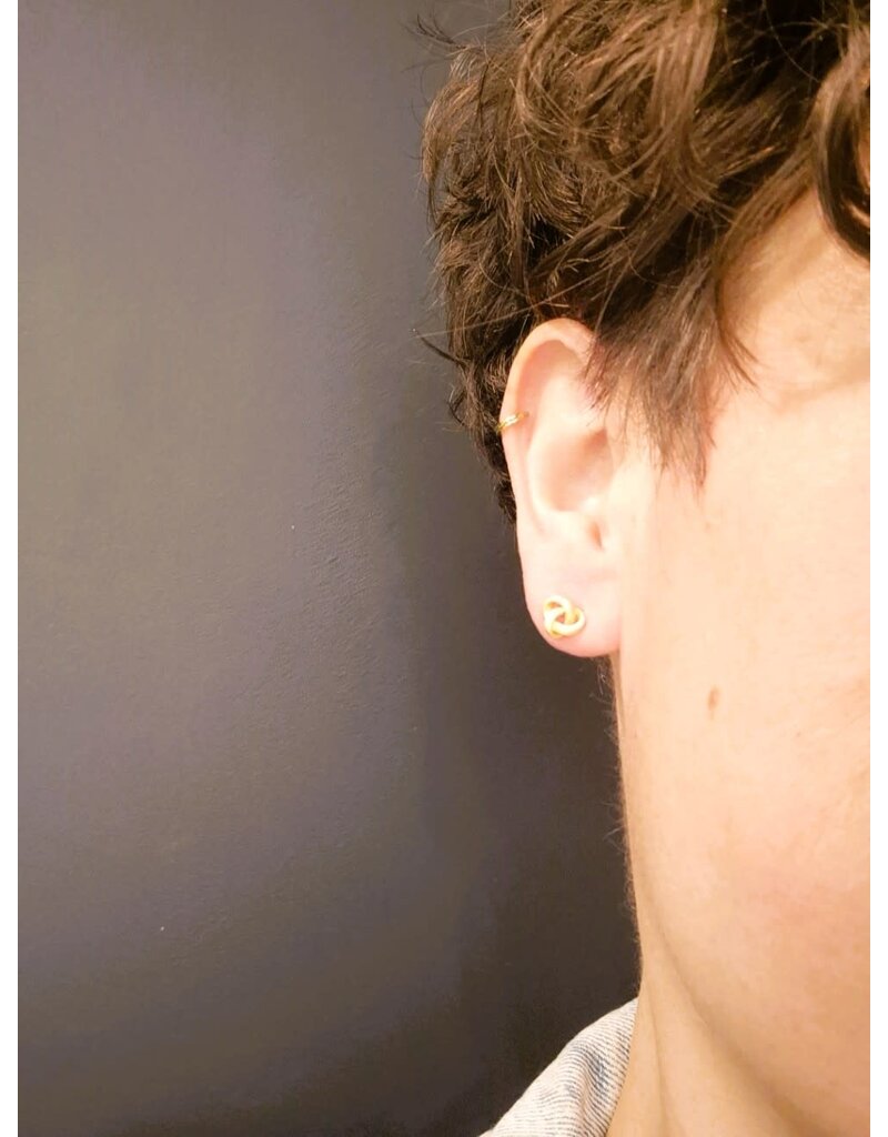 Katwalk Zilver Verguld zilver oorsteker -open knoop