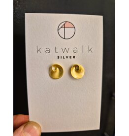 Katwalk Zilver Verguld zilver oorstekers - draaikolk