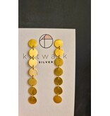 Katwalk Zilver Oorstekers in verguld brass - geschakelde rondjes - 55mm