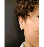 Katwalk Zilver Verguld zilver oorstekers - blaadje met mini parel