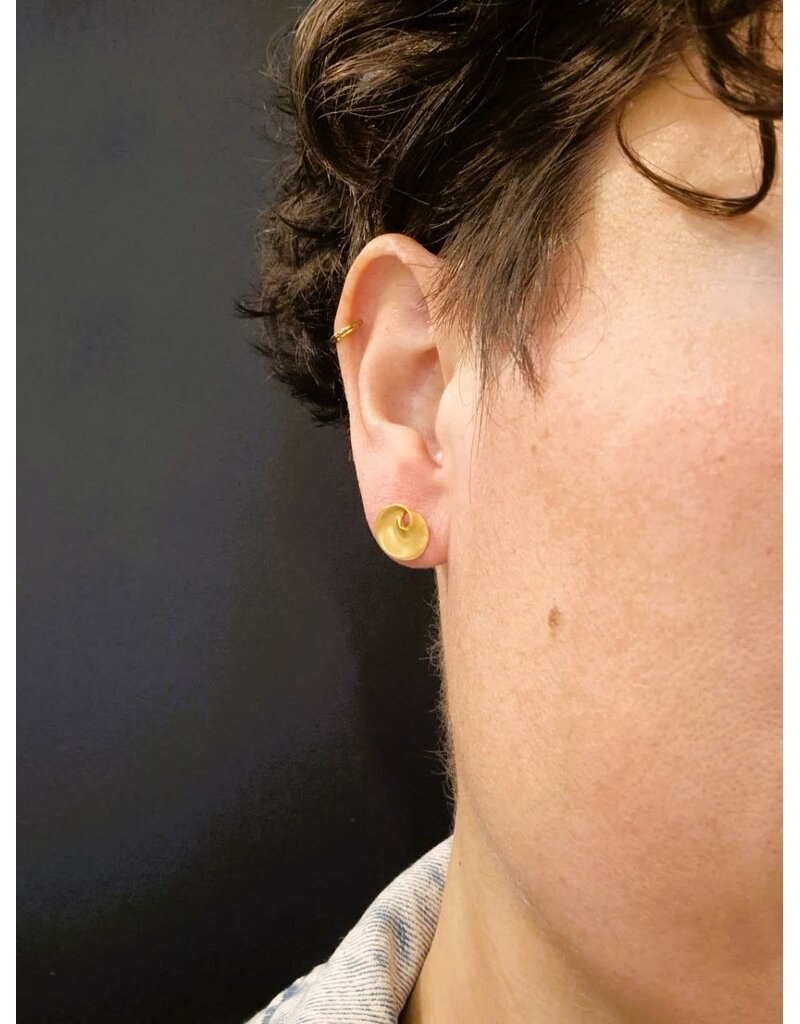 Katwalk Zilver Verguld zilver oorstekers - draaikolk