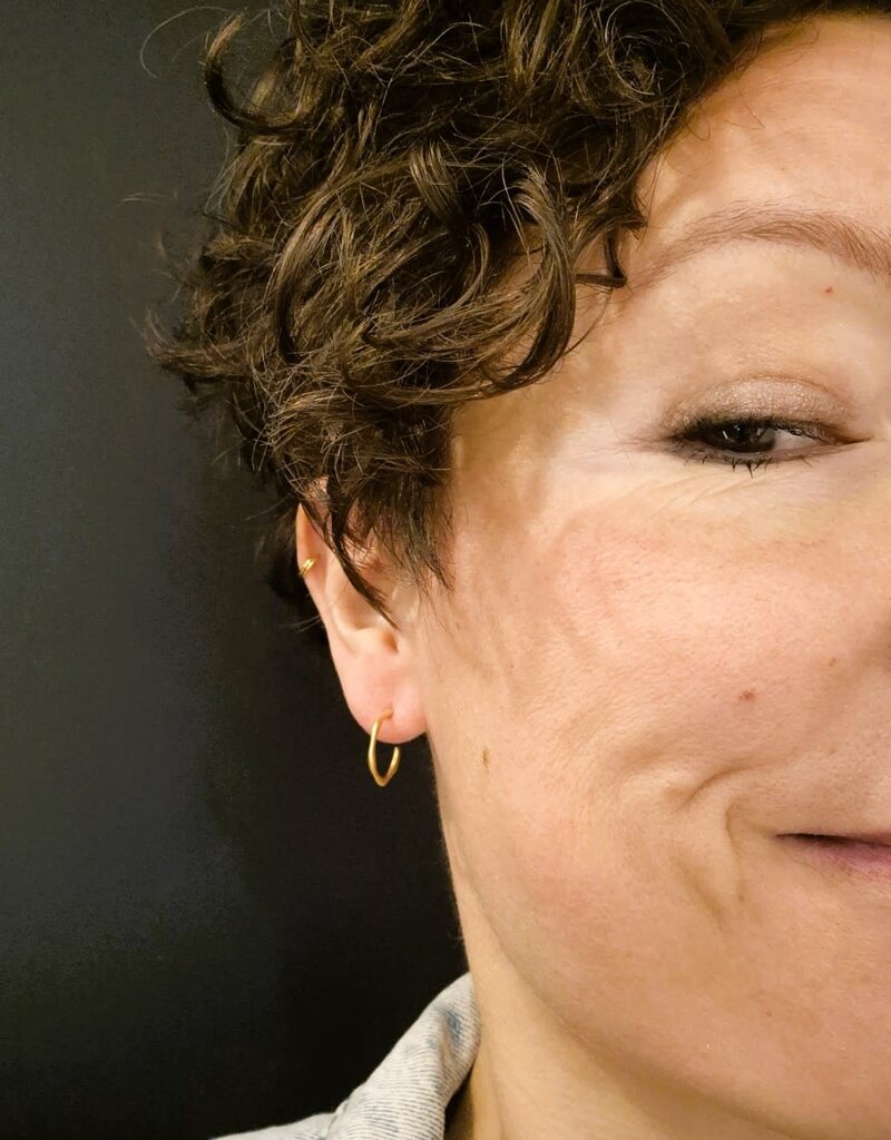 Katwalk Zilver Verguld zilver oorsteker - ringen - fijne golf