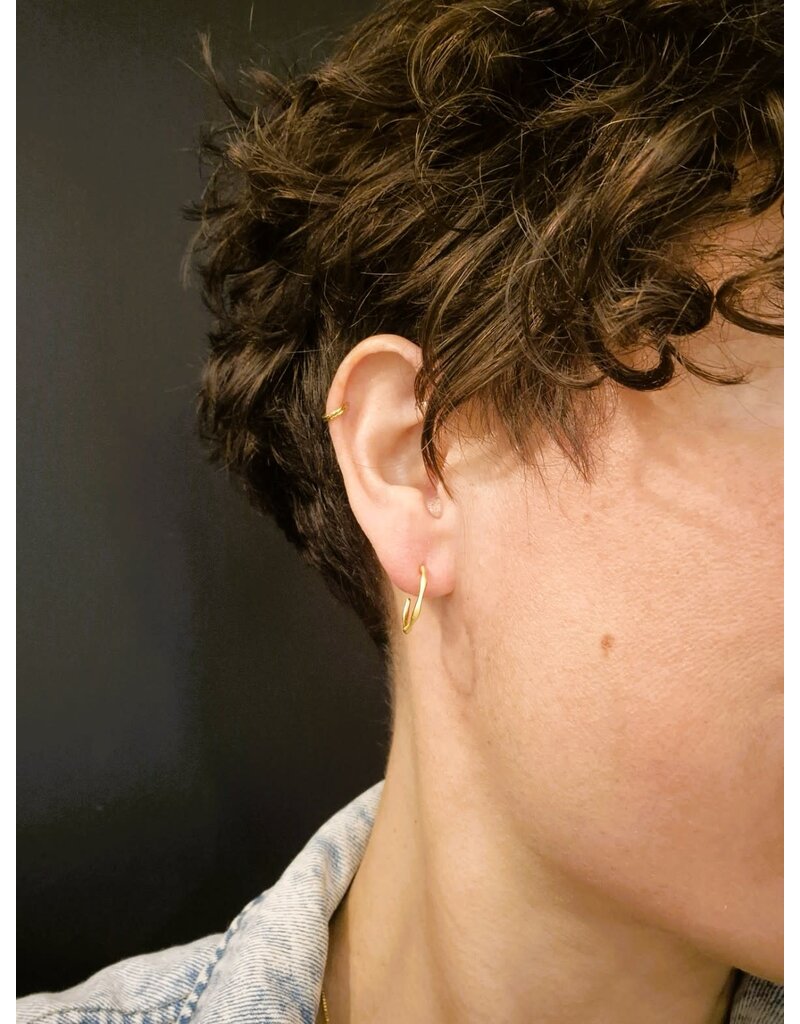 Katwalk Zilver Verguld zilver oorsteker - ringen - fijne golf