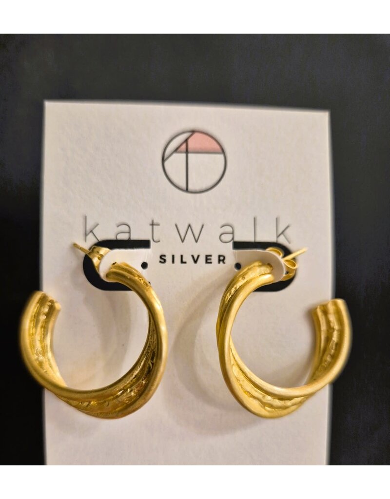 Katwalk Zilver Vergulde oorring-steker - set van 3