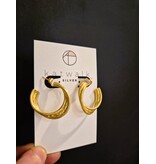 Katwalk Zilver Vergulde oorring-steker - set van 3