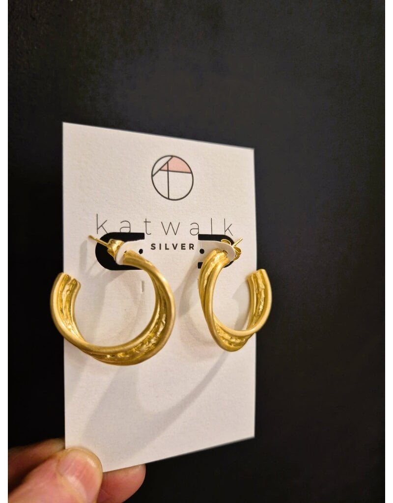 Katwalk Zilver Vergulde oorring-steker - set van 3