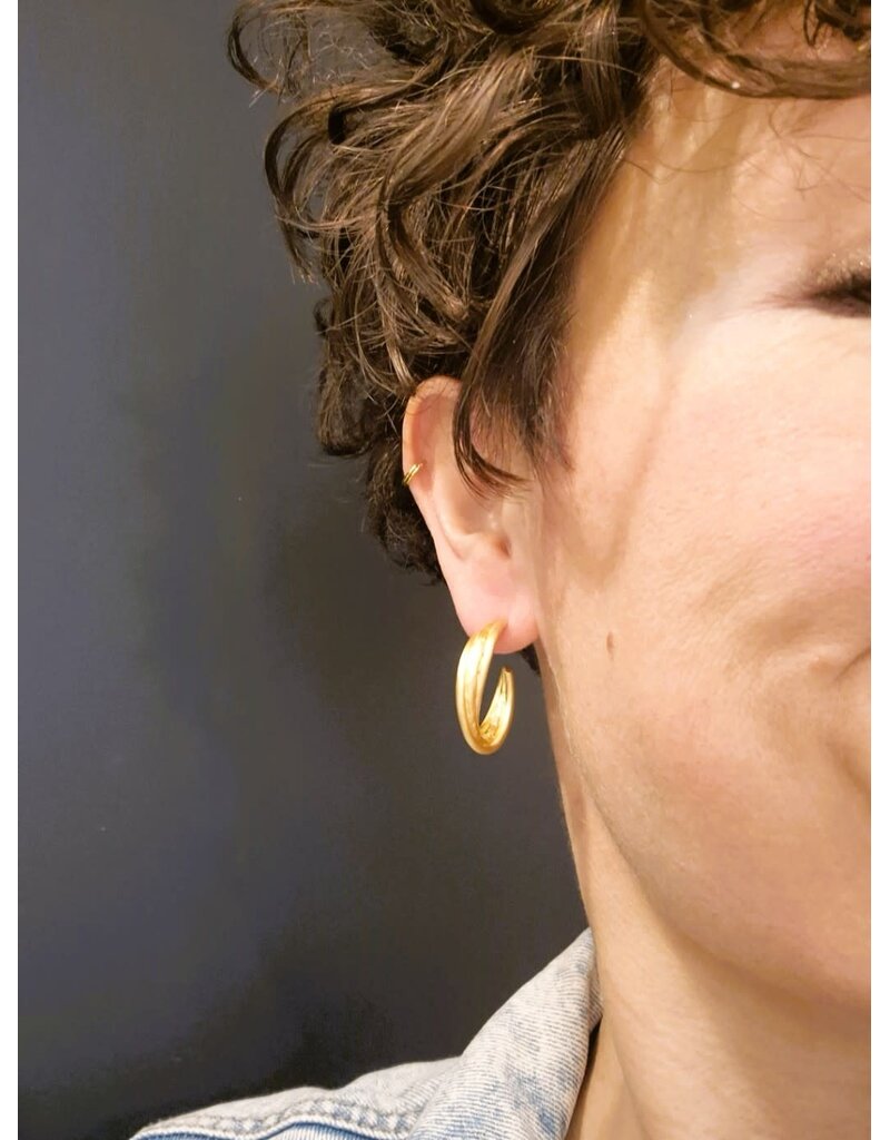 Katwalk Zilver Vergulde oorring-steker - set van 3