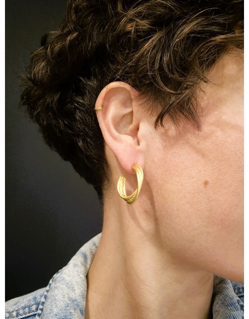 Katwalk Zilver Vergulde oorring-steker - set van 3