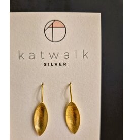 Katwalk Zilver Verguld zilver oorhanger - bladvormig kuipje