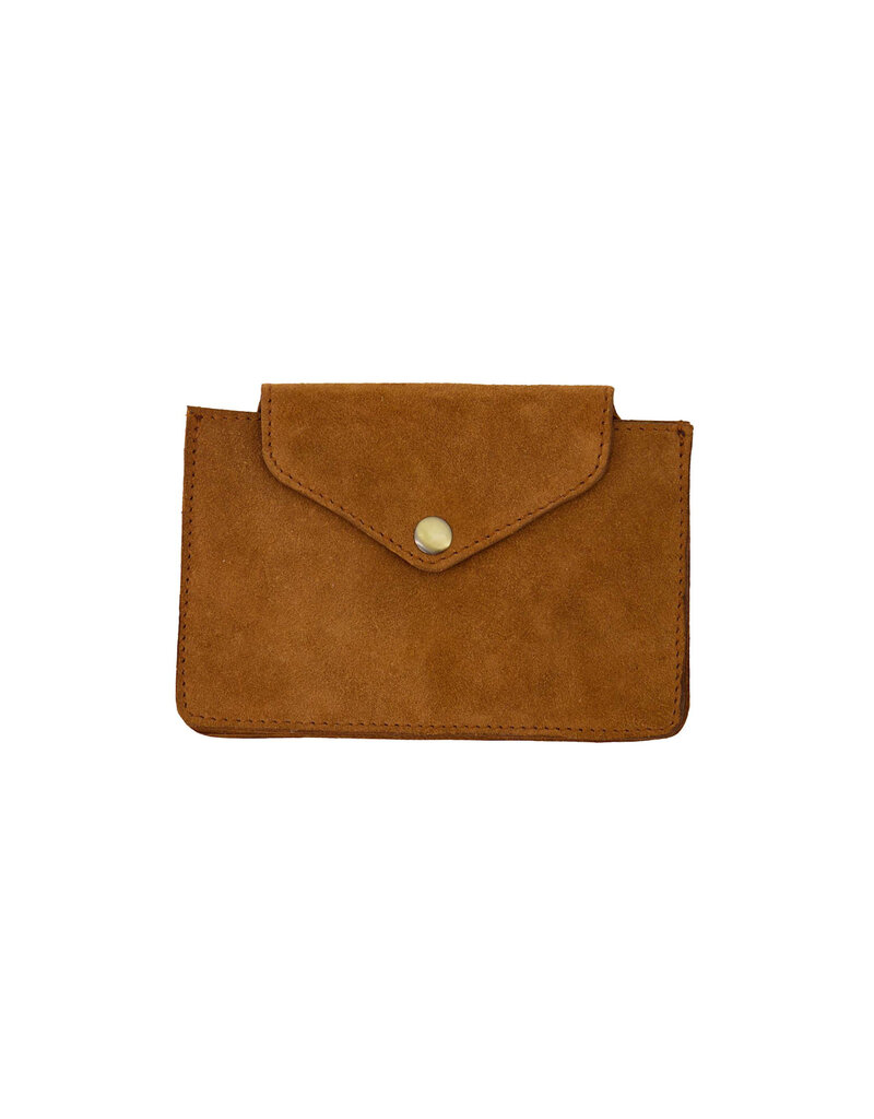 Zusss Portemonnee in suede - cognac