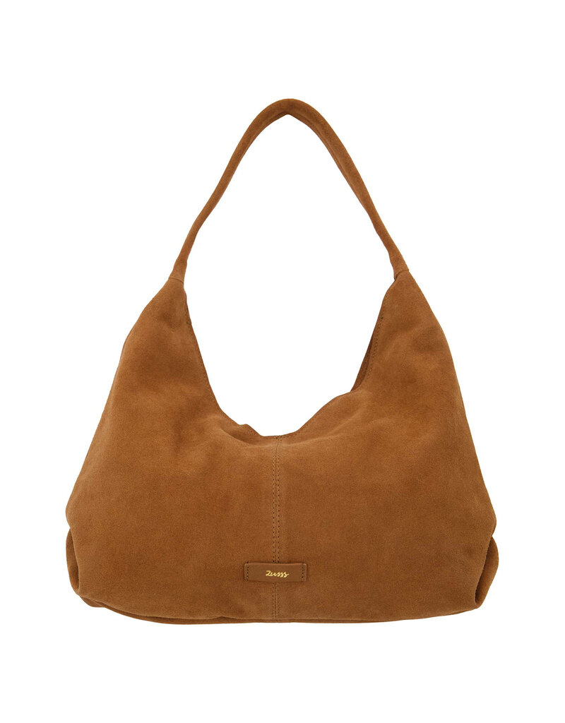 Zusss Handtas in suede - cognac