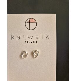 Katwalk Zilver Zilver oorsteker - open knoop