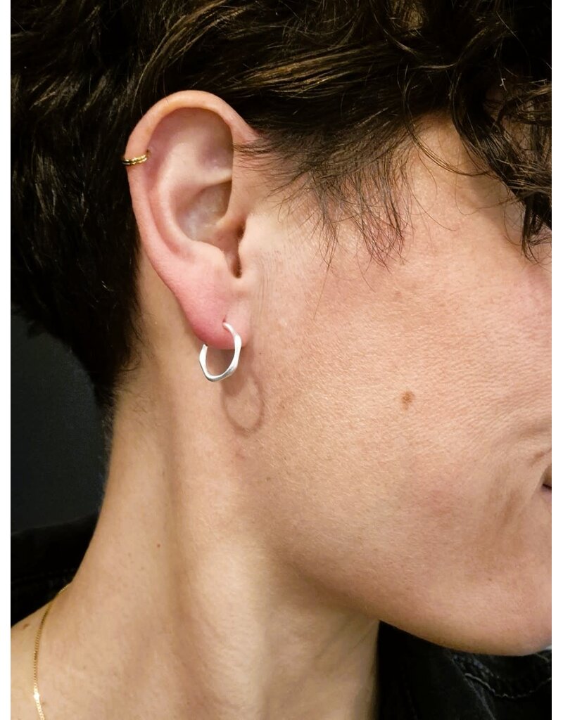 Katwalk Zilver Zilver oorsteker - ringen - fijne golf
