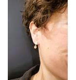 Katwalk Zilver Vergulde oorsteker met roze steentje