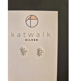 Katwalk Zilver Zilver oorsteker -bloemetjes trio
