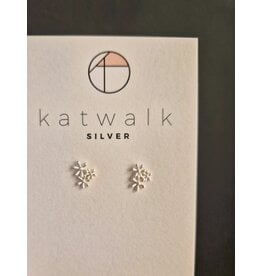 Katwalk Zilver Zilver oorsteker -bloemetjes trio