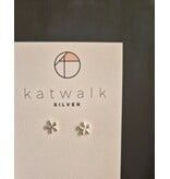 Katwalk Zilver Zilver oorsteker - fijn bloemetje