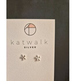 Katwalk Zilver Zilver oorsteker - fijn bloemetje