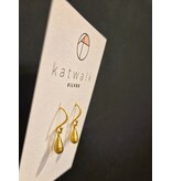 Katwalk Zilver Verguld zilver oorhanger met vergulde drup