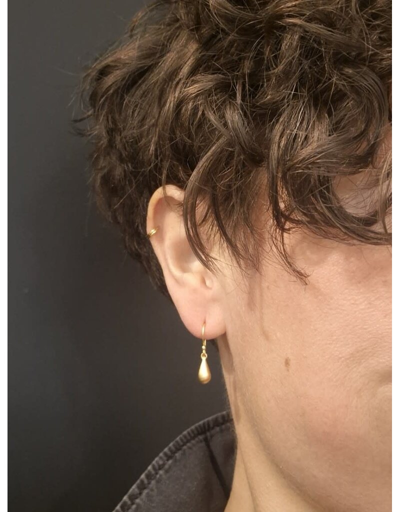 Katwalk Zilver Verguld zilver oorhanger met vergulde drup
