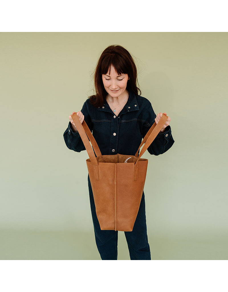 KEECIE Lederen shopper - Swing It - Cognac used look