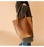 KEECIE Lederen shopper - Swing It - Cognac used look