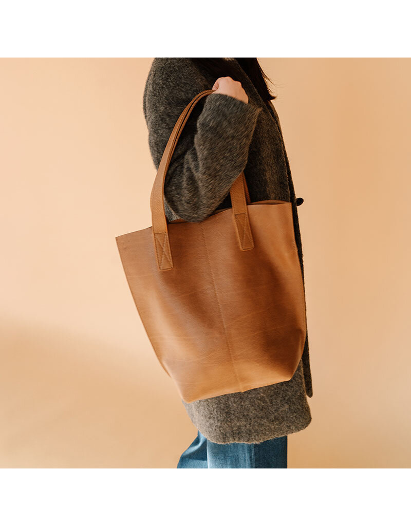 KEECIE Lederen shopper - Swing It - Cognac used look