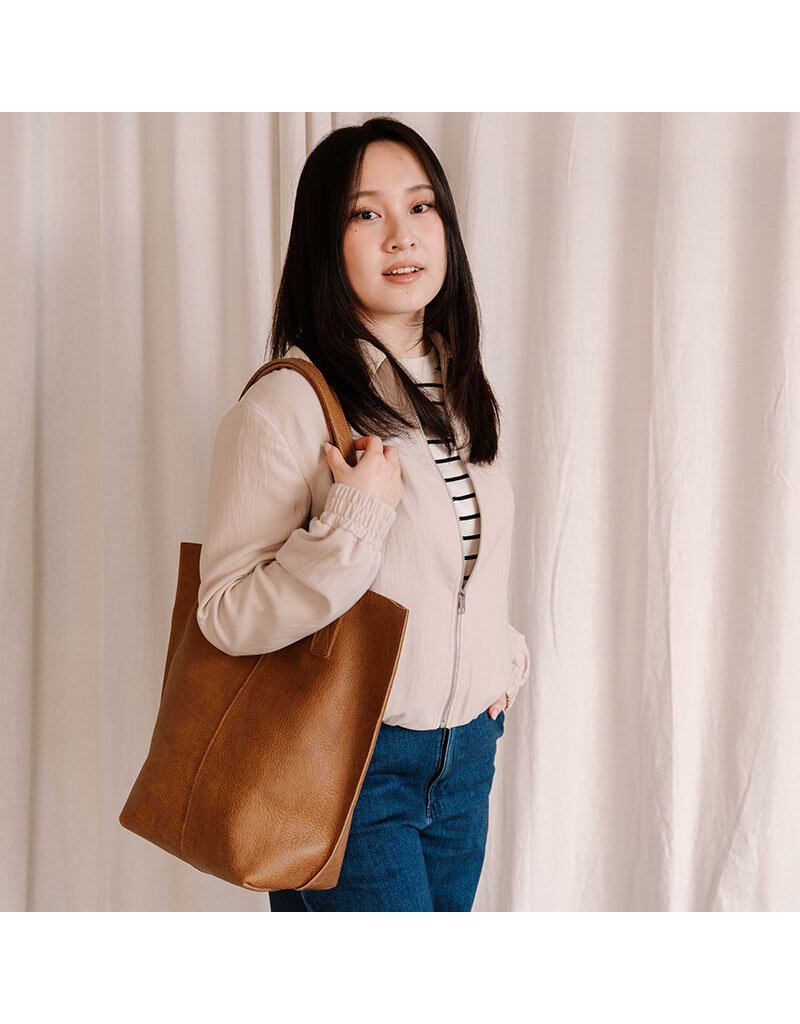 KEECIE Lederen shopper - Swing It - Cognac used look