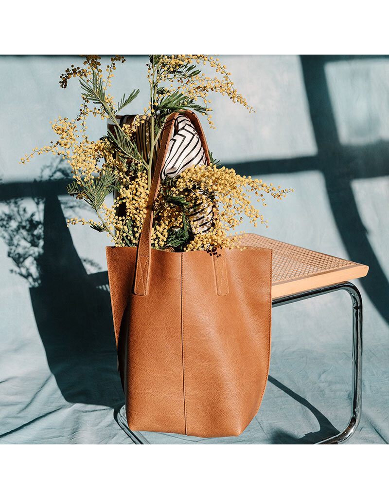 KEECIE Lederen shopper - Swing It - Cognac used look